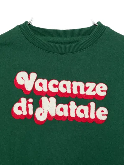 Mc2 Saint Barth Lettering-print Sweater In Green