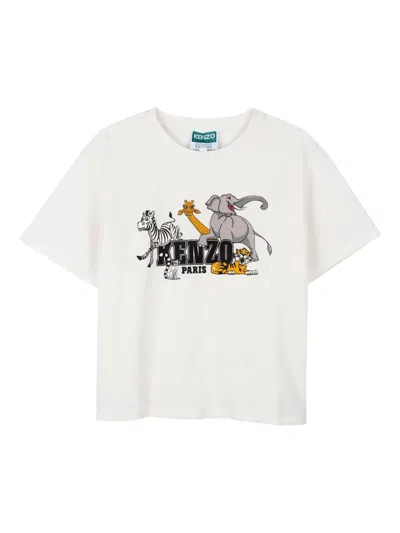 Kenzo Animal-print T-shirt In White