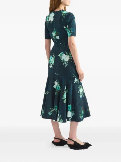 Erdem フローラル スカート In Blue