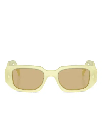 Prada Symbole Geometric-frame Sunglasses In Green
