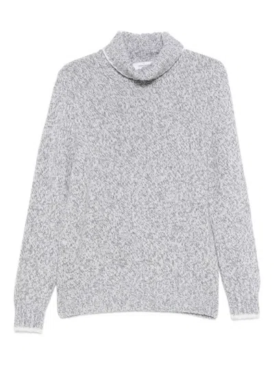 Gran Sasso Turtleneck Wool Sweater In Gray