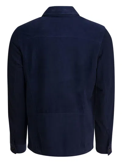 Altum Suede Overshirt Jacket Jackets And Coats Blue In Blue