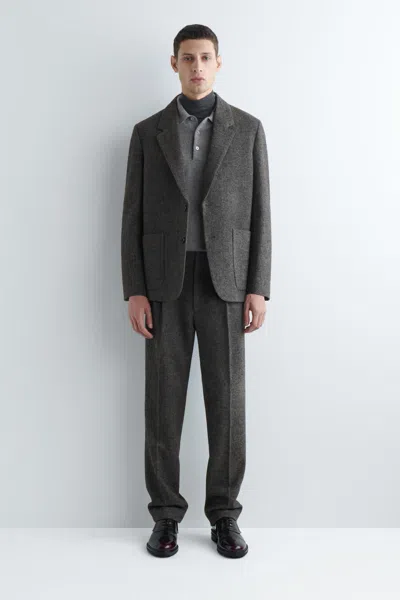 Cos Pantaloni A Gamba Dritta In Lana A Spina Di Pesce In Green