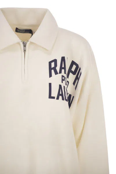 Polo Ralph Lauren Half-zip Sweatshirt With Logo In Neutral