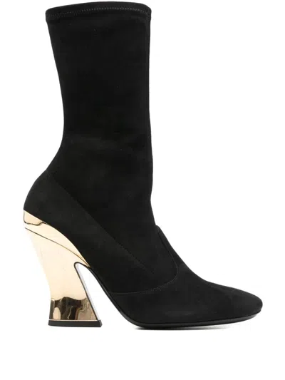 Givenchy Sculptural Heel Ankle Length Boots In Black