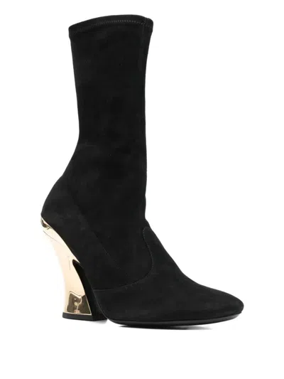 Givenchy Sculptural Heel Ankle Length Boots In Black