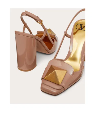 Valentino Garavani One Stud Slingback Pumps In Brown