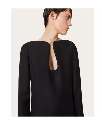 Valentino Elegant Black Dress With Long Sleeves In Black