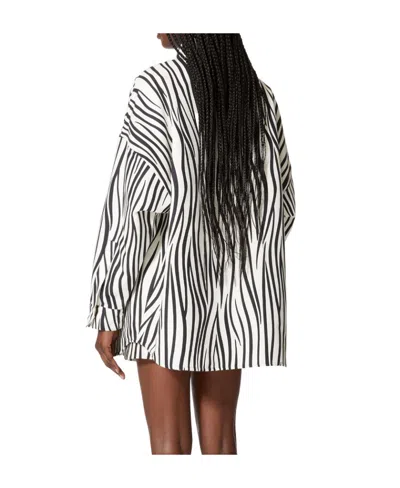 Valentino Casual Elegant Jacket With Black And White Stripes In White