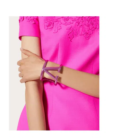 Valentino Vlogo Signature Metallic Bangle In Purple