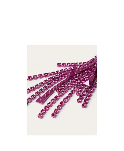 Valentino Brightrain Crystal Earrings In Purple