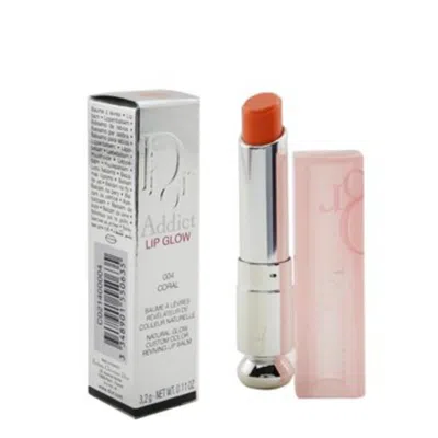 Dior Christian  Ladies  Addict Lip Glow Reviving Lip Balm 0.11 oz #004 Coral Makeup 3348901550635 In Pink