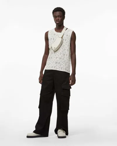 Gcds Monogram Macramé Crewneck Tank Top In White