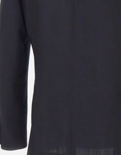 Lardini Herringbone-pattern Double-breasted Blazer In Black