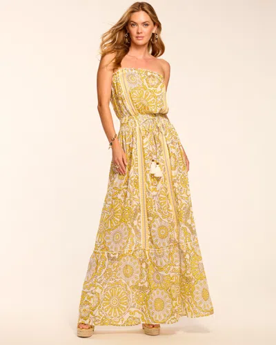 Ramy Brook Nadine Cotton Strapless Coverup Maxi Dress In Yellow