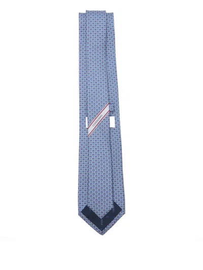 Ferragamo Patterned Tie In Blue