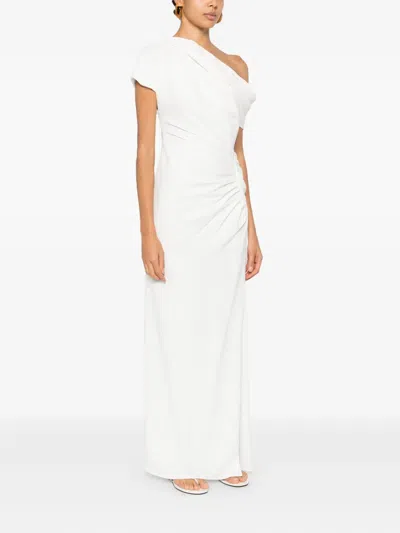 Simkhai Kally Draped Asymmetric-shoulder Maxi Dress In White