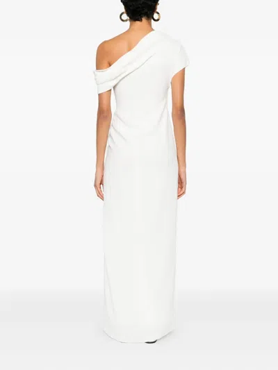 Simkhai Kally Draped Asymmetric-shoulder Maxi Dress In White