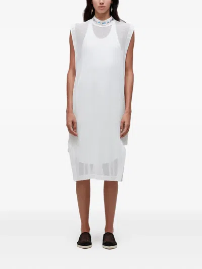 Osklen Embellished Sleeveless Midi Dress In White