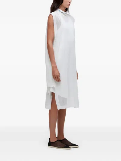 Osklen Embellished Sleeveless Midi Dress In White