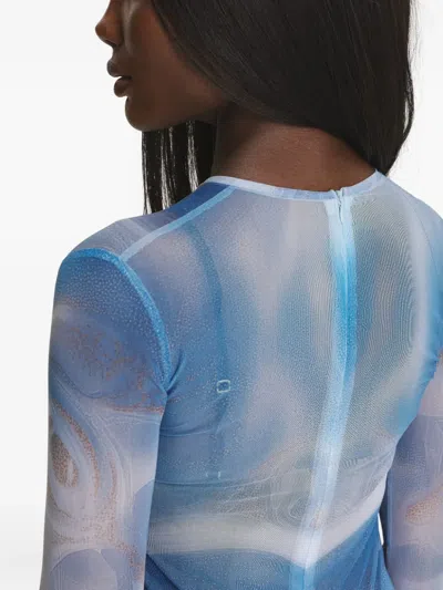 Irina Voinea Split-hem Bodysuit In Blue