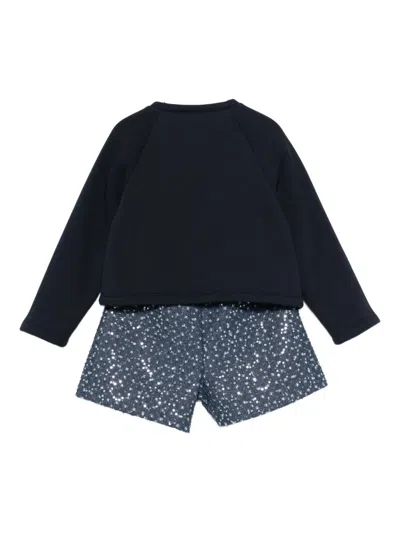 Il Gufo Sequin-embellishment Shorts Set (set Of Two) In Blue