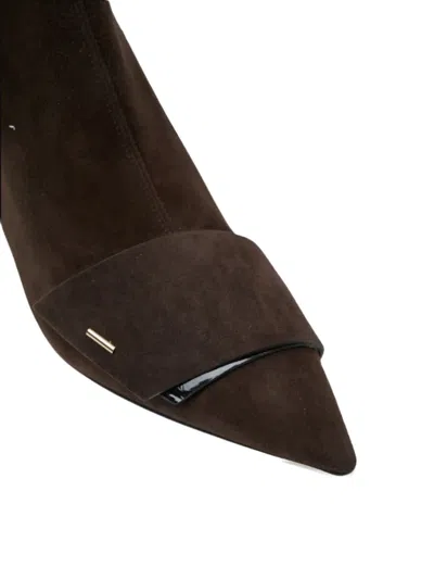 Del Carlo 50mm Pointed-toe Zip Boots In Brown