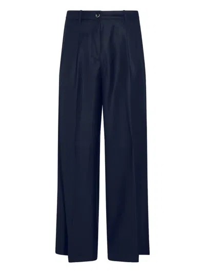 Nine In The Morning Pleated Tailored Trousers In Blue