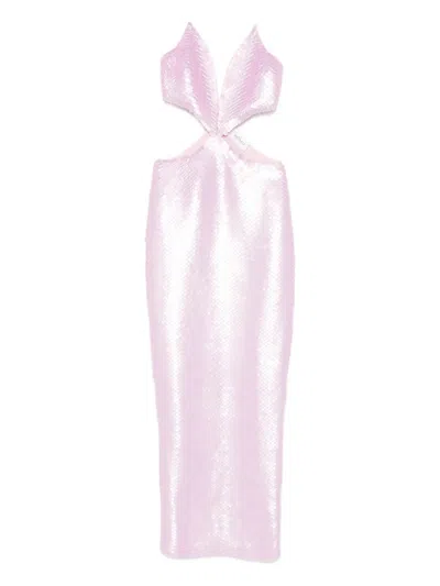 Monot Beaded Maxi Dress In Pink