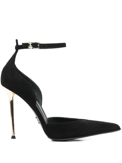 Sergio Levantesi 100mm Lara56 Ankle-strap Pointed-toe Pumps In Black