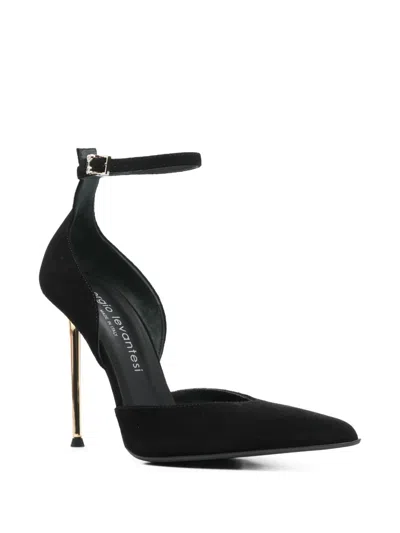 Sergio Levantesi 100mm Lara56 Ankle-strap Pointed-toe Pumps In Black
