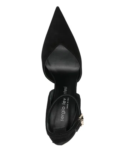 Sergio Levantesi 100mm Lara56 Ankle-strap Pointed-toe Pumps In Black