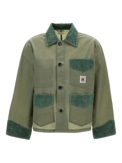 Bode Corduroy-trim Patch-pocket Jacket In Green