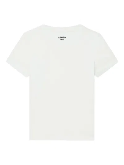 Kenzo Flower Appliqué T-shirt In White