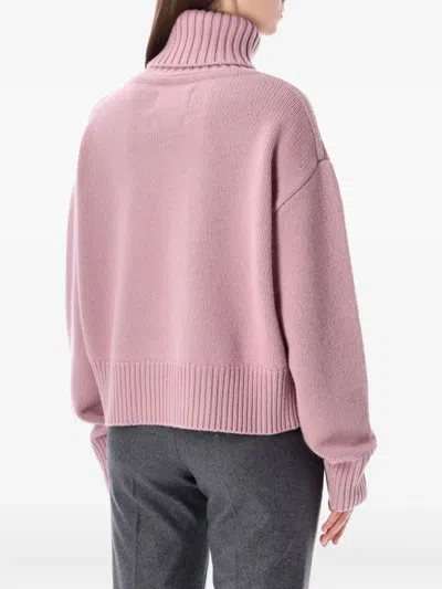 Extreme Cashmere Ribbed Roll-neck Sweater In Pink