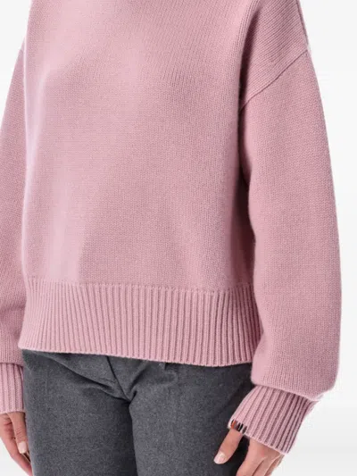 Extreme Cashmere Ribbed Roll-neck Sweater In Pink