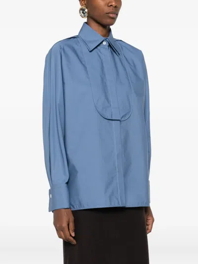 Lanvin Bib Cotton Top In Blue