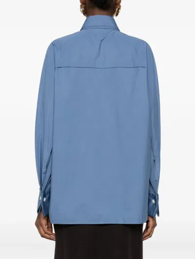 Lanvin Bib Cotton Top In Blue