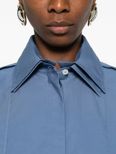 Lanvin Bib Cotton Top In Blue