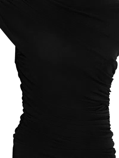 Francesco Murano High-neck Draped Dress In Black