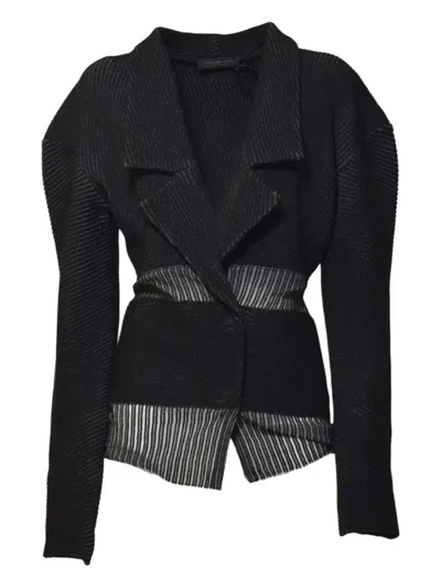 Mirco Giovannini Striped-panel Jacket In Black