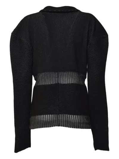 Mirco Giovannini Striped-panel Jacket In Black