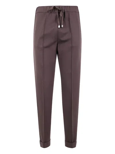 Liviana Conti Drawstring Cuffed Track Pants In Brown