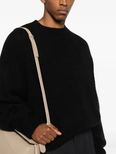 Studio Nicholson Wynn Black Superkid Mohair Crewneck Sweater In Black