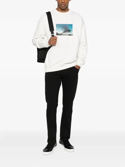 Hugo Boss Graphic-print Sweatshirt In White