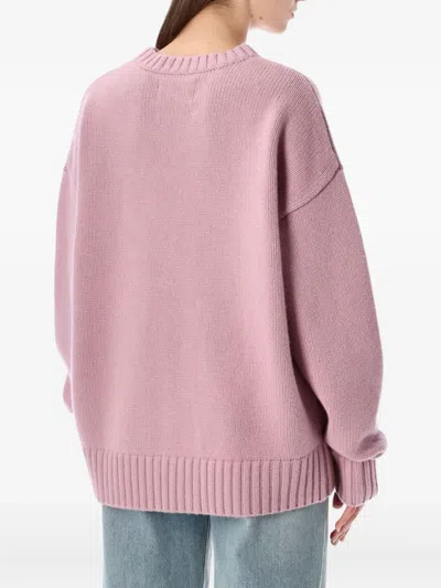 Extreme Cashmere Long-sleeve Crew-neck Sweater In Pink