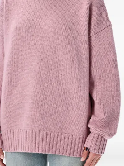 Extreme Cashmere Long-sleeve Crew-neck Sweater In Pink