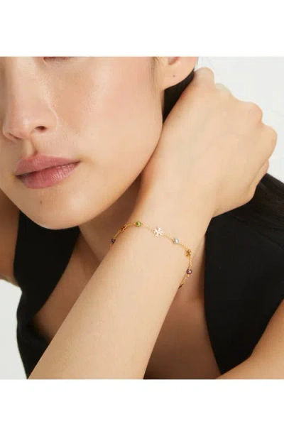 Tory Burch Kira Cultured Pearl Chain Bracelet In Gold