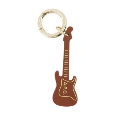 Apc A.p.c. Guitare Keychain In Brown