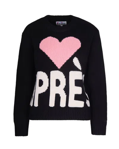Mc2 Saint Barth Kyla Heart-detail Sweater In Black